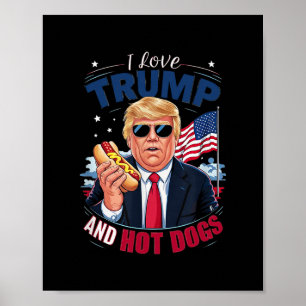 Affiche Drôle Hilarant Conservateur J'adore Trump Et Chaud