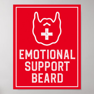 Affiche Drôle Homme's Emotional Support Beard Joke Gift