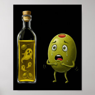 Affiche Drôle Huile d'olive fantôme Horreur Humour Hallowe