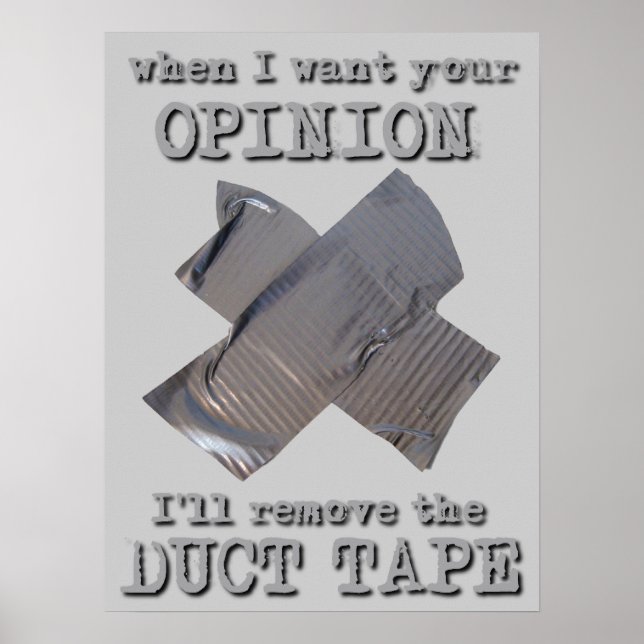 Affiche drôle humour avis ruban adhésif duct tape (Devant)
