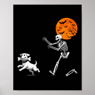 Affiche Drôle Humour Éffrayant Halloween squelette chasse 