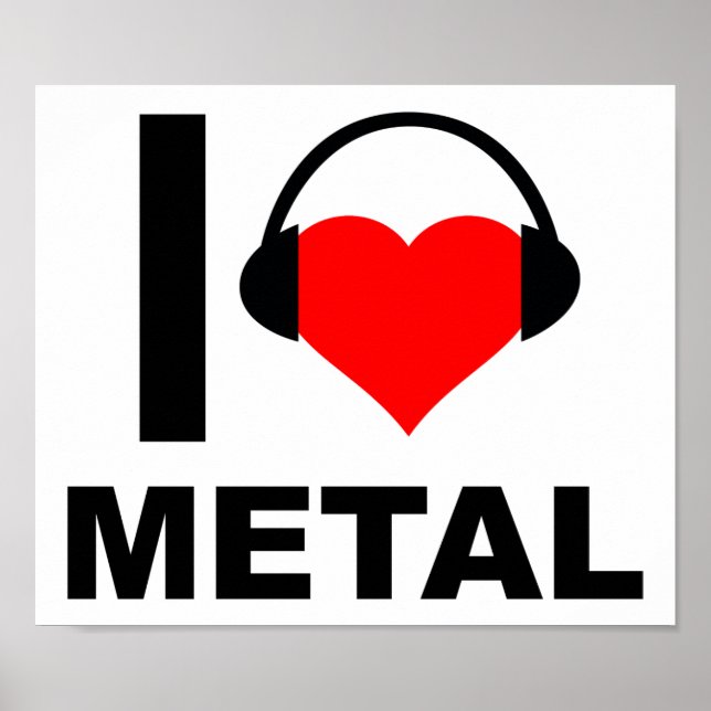 Affiche drôle I Heart Metal (Devant)