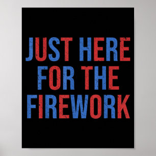 Affiche Drôle ici pour le feu d'artifice couple 4 juillet