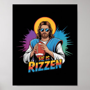 Affiche Drôle Il Est Rizzen Jesus Chemise Football Garçons