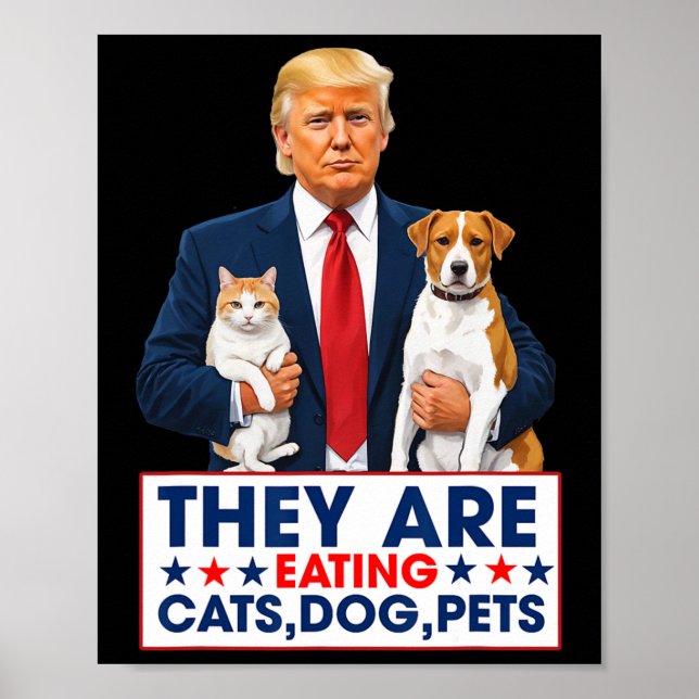 Affiche Drôle Ils Mangent Les Chiens Les Chats Les Animaux (Devant)