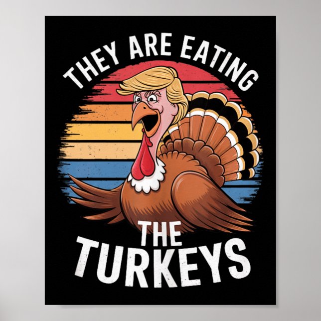 Affiche Drôle Ils Mangent Les Dindons Thanksgiving Hum (Devant)