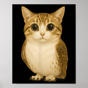 Affiche Drôle Internet tendance mème maudit Chat Chouette
