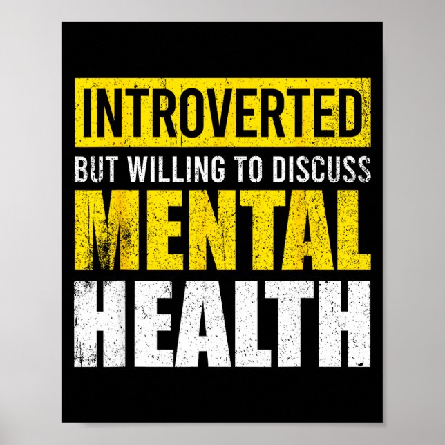 Affiche Drôle introverti mais prêt à discuter mental (Devant)
