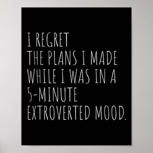 Affiche Drôle Introverti Plans Citation Introvert Graphic