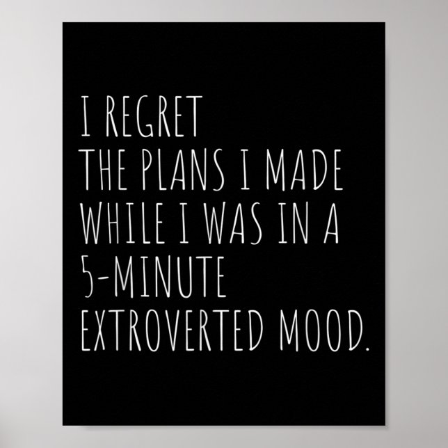 Affiche Drôle Introverti Plans Citation Introvert Graphic  (Devant)