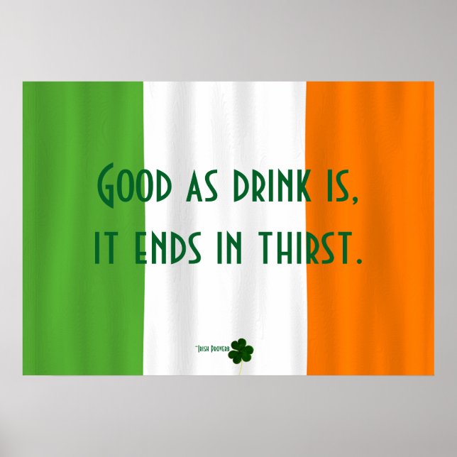 Affiche Drôle Irlandais Boire Proverb Shamrock Drapeau Pad (Devant)