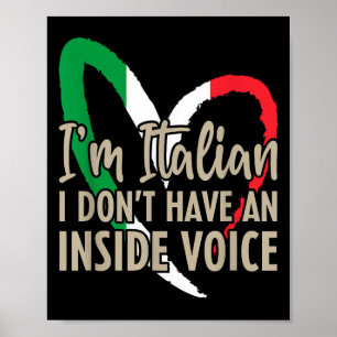 Affiche Drôle Italie Drôle Je suis Italien Je n'ai pas un