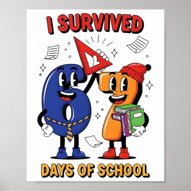 Affiche Drôle j'ai survécu 67 jours d'école mème enfants e (Devant)