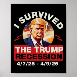 Affiche Drôle j'ai survécu à la récession Trump 4 7 25 - 4