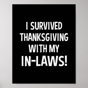 Affiche Drôle, j'ai survécu à Thanksgiving avec mes beaux-