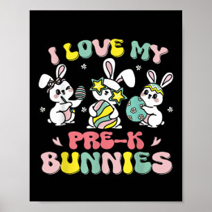 Affiche Drôle J'Aime Mes Lapins Pré-k Enseignant Préscolai
