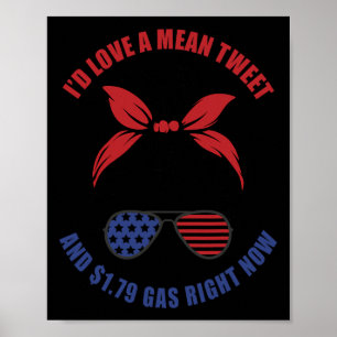 Affiche Drôle J'aimerais Un Tweet Moyen Et 1.79 Gaz Mignon