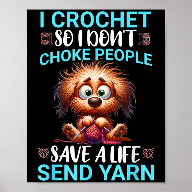 Affiche Drôle je Crochet donc je n'étouffe pas les gens ef (Devant)