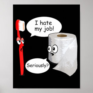 Affiche Drôle Je déteste mon travail Rétro Papier de toile
