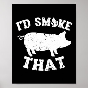 Affiche Drôle, je fumerais ce barbecue Vintage de porc