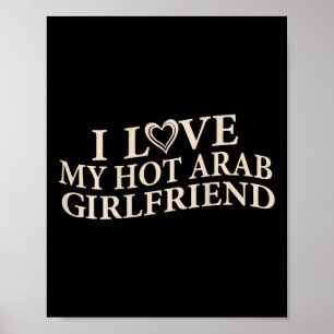 Affiche Drôle Je J'aime Ma Petite Amie Arabe Citation Sarc