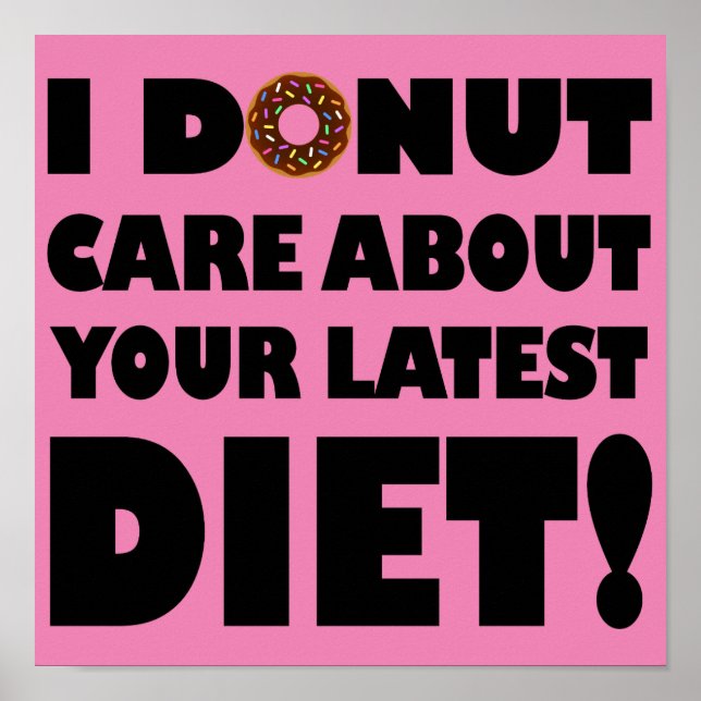 Affiche drôle Je m'en fiche de Donut (Devant)