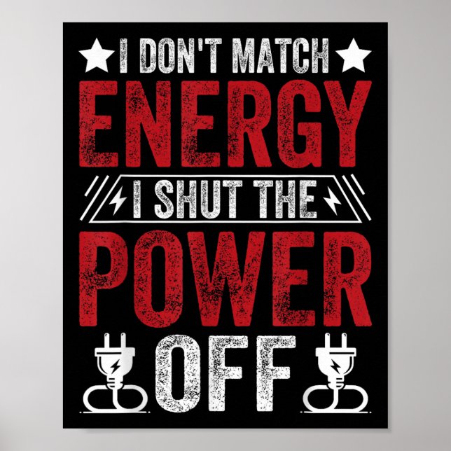 Affiche Drôle, je ne fais pas correspondre l’énergie, je f (Devant)