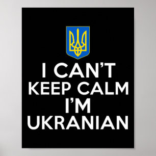 Affiche Drôle je ne peux pas rester calme je suis ukrainie