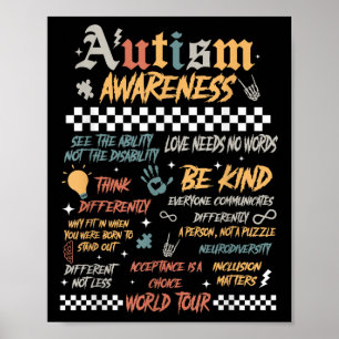 Affiche Drôle Je Rock Spectrum Autism World Tour Autisme