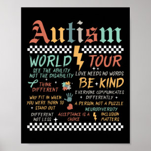 Affiche Drôle Je Rock Spectrum Autism World Tour Autisme