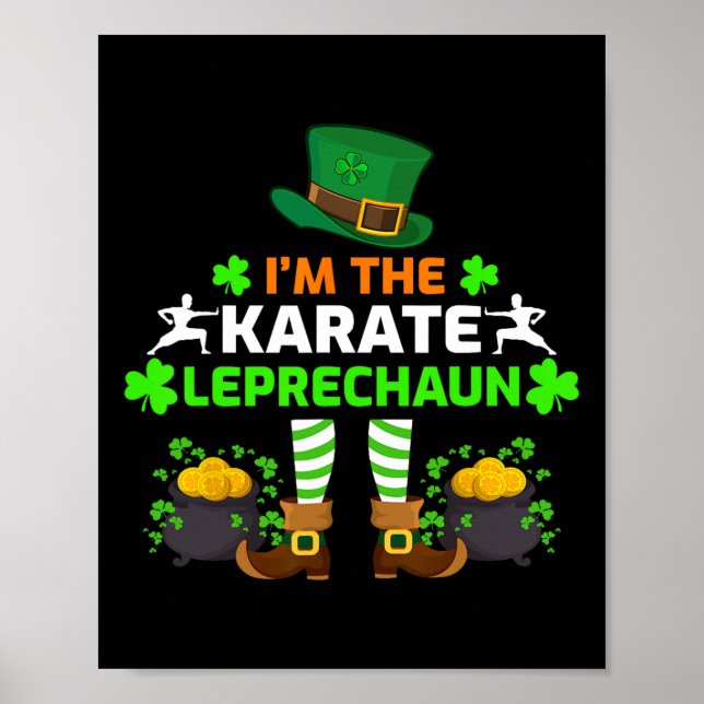 Affiche Drôle Je suis le Karate Leprechaun Karate St. Patr (Devant)