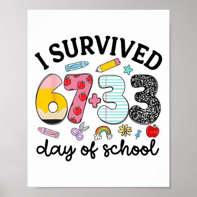 Affiche Drôle je survivais 100 jours de célébration de l'é (Devant)
