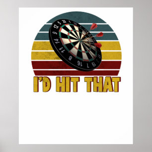 Affiche Drôle, je toucherais la cible de ce jeu de fléchet