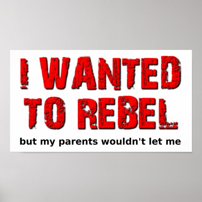 Affiche drôle "Je voulais me rebeller" (Devant)