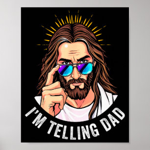 Affiche Drôle Jésus je le dis à Papa Religieux