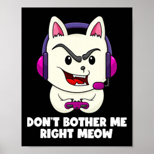 Affiche Drôle jeu vidéo de chat droit Meow Gamer Boys 1