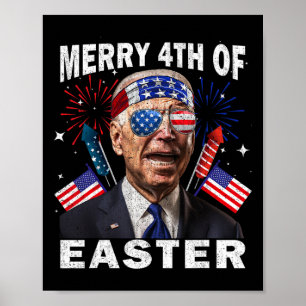 Affiche Drôle Joe Biden 4 juillet Chemise Merry 4th Of Eas