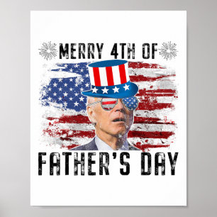 Affiche Drôle Joe Biden 4 juillet Joyeux 4ème Des Pères D
