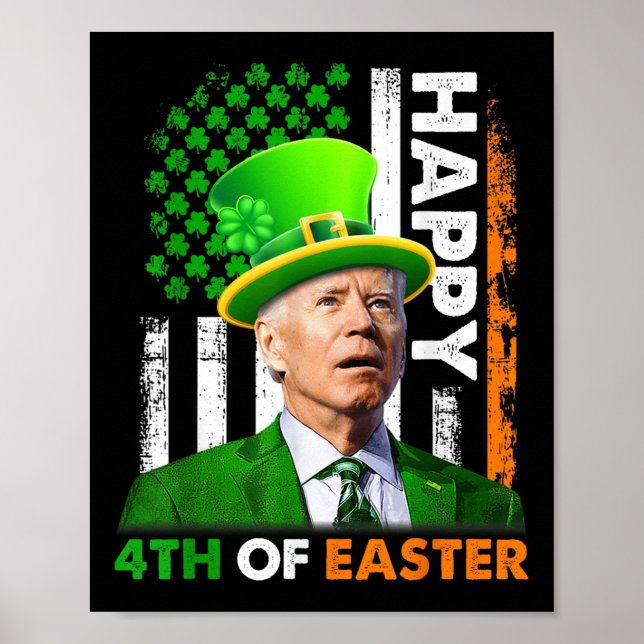 Affiche Drôle Joe Biden Jour de la Saint Patrick Happy 4 j (Devant)