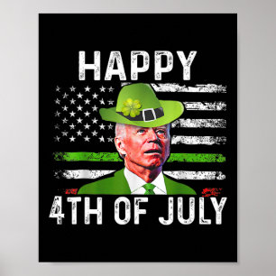 Affiche Drôle Joe Biden Jour de la Saint Patrick Happy 4 j