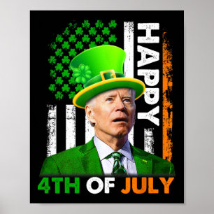 Affiche Drôle Joe Biden Jour de la Saint Patrick Happy 4 j