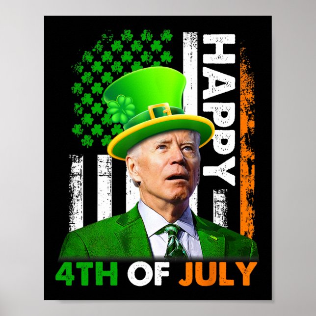 Affiche Drôle Joe Biden Jour de la Saint Patrick Happy 4 j (Devant)