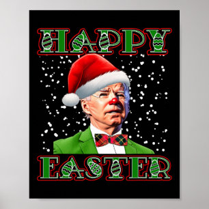 Affiche Drôle Joe Biden Noël Confus Pâques Biden