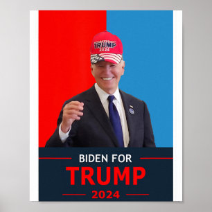 Affiche Drôle Joe Biden Pour Trump Élections 2024 Porte Un