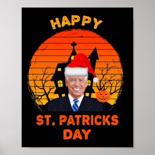 Affiche Drôle Joe Biden St Patrick Noël Joe Biden Hal