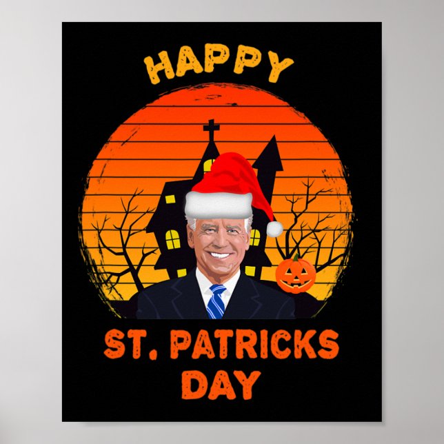 Affiche Drôle Joe Biden St Patrick Noël Joe Biden Hal (Devant)