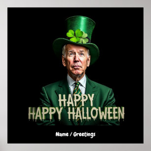 Affiche Drôle Joe Biden St Patrick's Day Confus