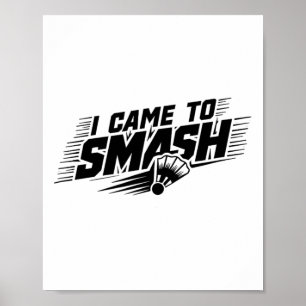 Affiche Drôle Joueur Badminton Humour Smash Shuttle 1