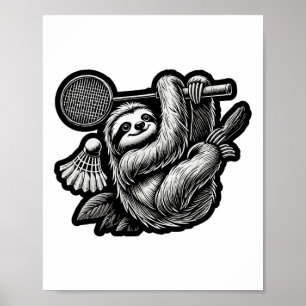Affiche Drôle Joueur Badminton Love Shuttle Design 16