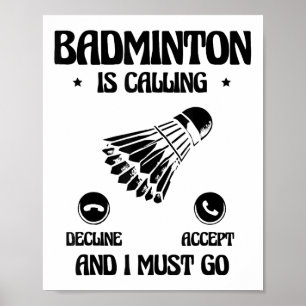 Affiche Drôle Joueur Badminton Love Shuttle Design 2